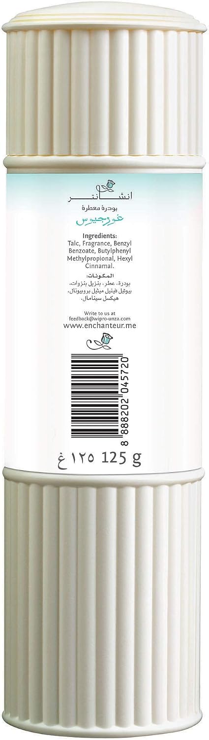 Enchanteur Gorgeous Perfumed Talc 125g | Fragrant Face & Body Powder