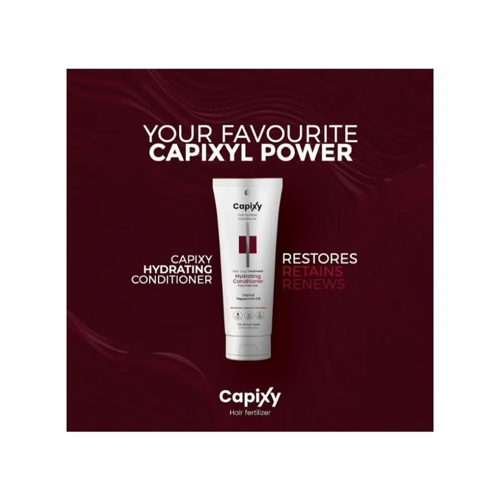Capixy Hair Hydrating Conditioner 250ml for moisturizing dry and damaged hair, smooths and nourishes hair fibers.