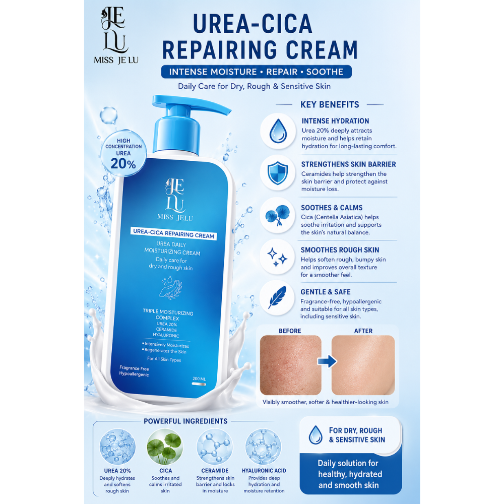 Miss Je Lu Urea 20% Repairing Cream 200ml | Moisturizing Body Cream for Dry Skin