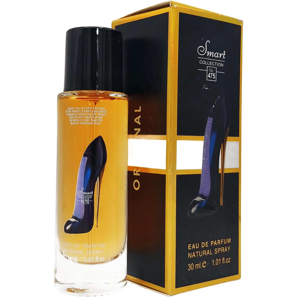 Smart Collection No.475 Eau de Parfum 30ml bottle, elegant glass perfume container with a sleek design.