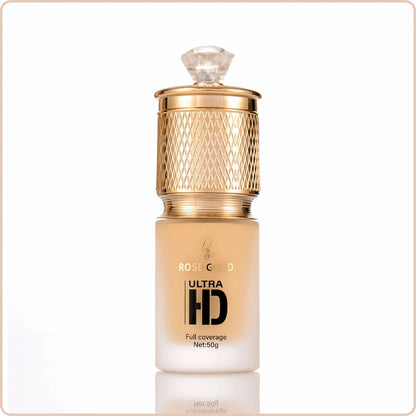 Rose Gold Ultra HD foundation in 60g, color 01, with a smooth, creamy makeup formulation and rose gold packaging.