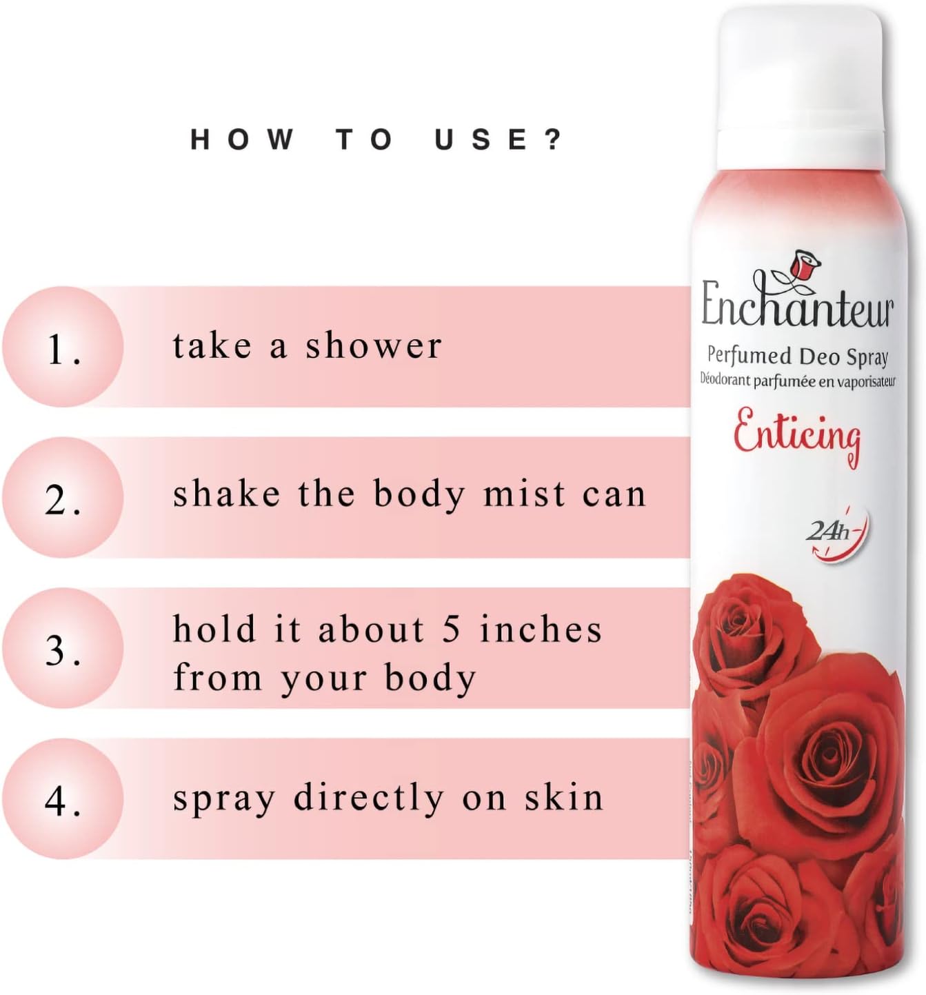 Enchanteur Enticing Perfumed Deo Spray 150ml | Floral Fragrance & Odor Protection