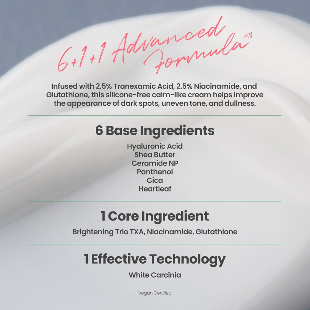 AXIS-Y TXA 2.5% Intensive Brightening Cream - Tranexamic Acid, Niacinamide & Glutathione for Hyperpigmentation & Dark Spot Concealer - Vegan Korean Skin Care Moisturizer Face Cream 50ml