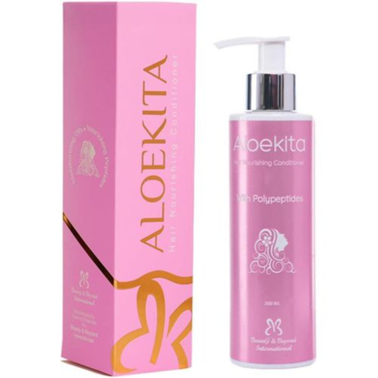 Aloekita Hair Nourishing Conditioner 200 ml bottle, designed for hair care, with a sleek green and white label.