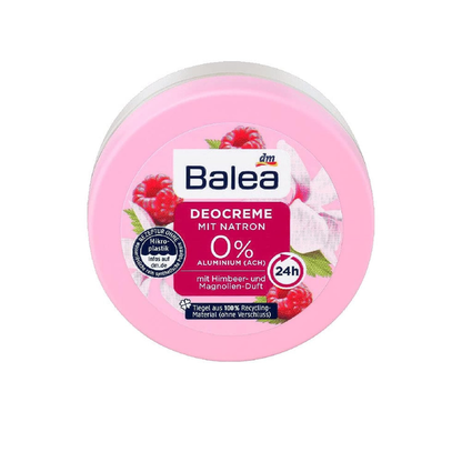 Balea Deodorant Cream with Baking Soda 50ml | Aluminum-Free Deodorant Cream with Raspberry & Magnolia Scent