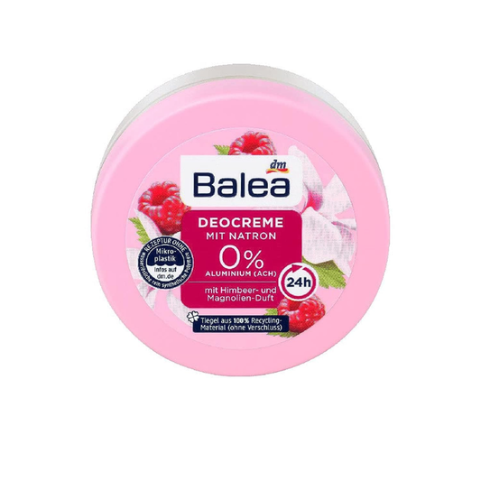 Balea Deodorant Cream with Baking Soda 50ml | Aluminum-Free Deodorant Cream with Raspberry & Magnolia Scent