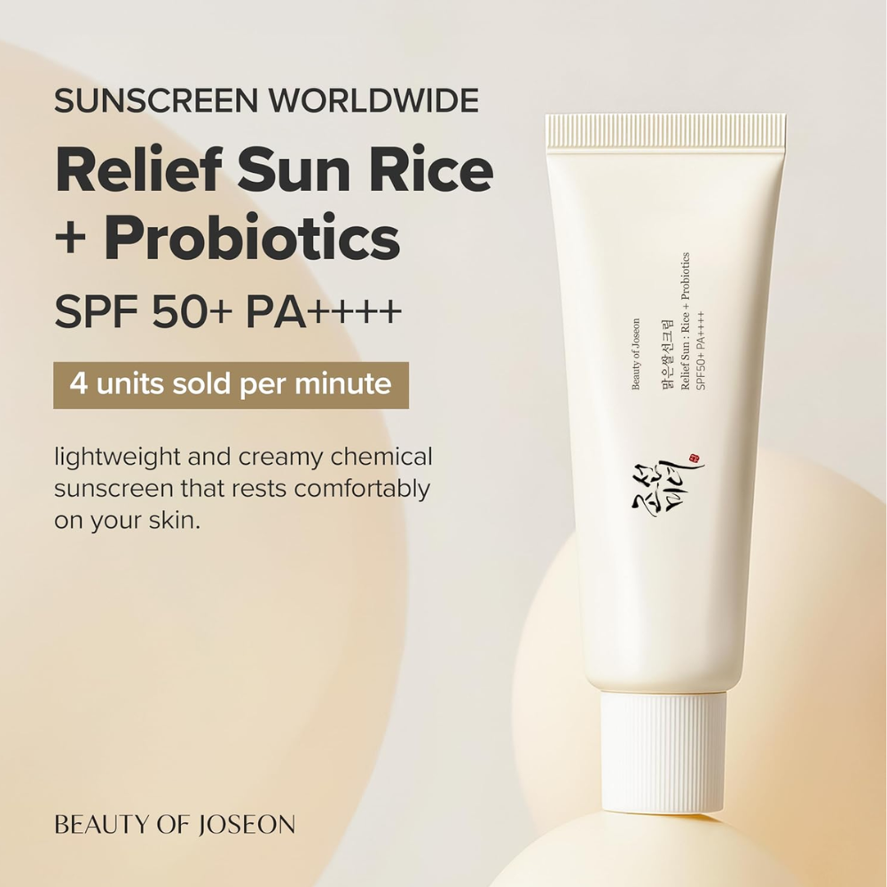 Beauty of Joseon Relief Sun Rice + Probiotics SPF50+ PA- 50ml | Hydrating Face Sunscreen