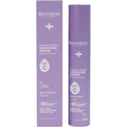 Beesline Radiant Bright Underarm Serum packaging on a white background