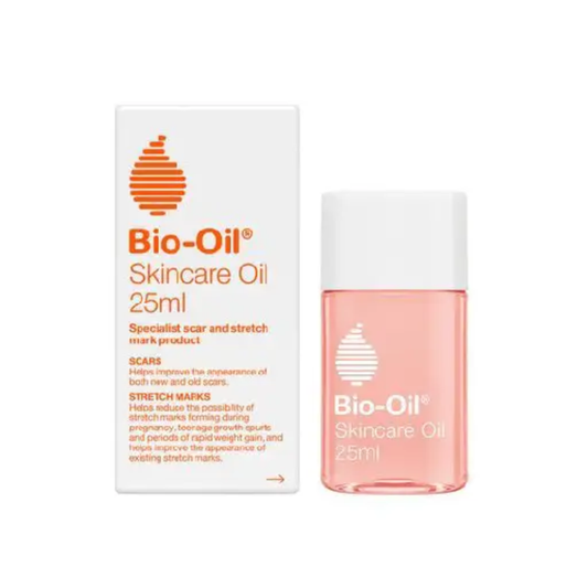 Bio-Oil Specialist Skincare Oil 25ml for facial care, featuring a clear bottle with the oil inside and a white cap.