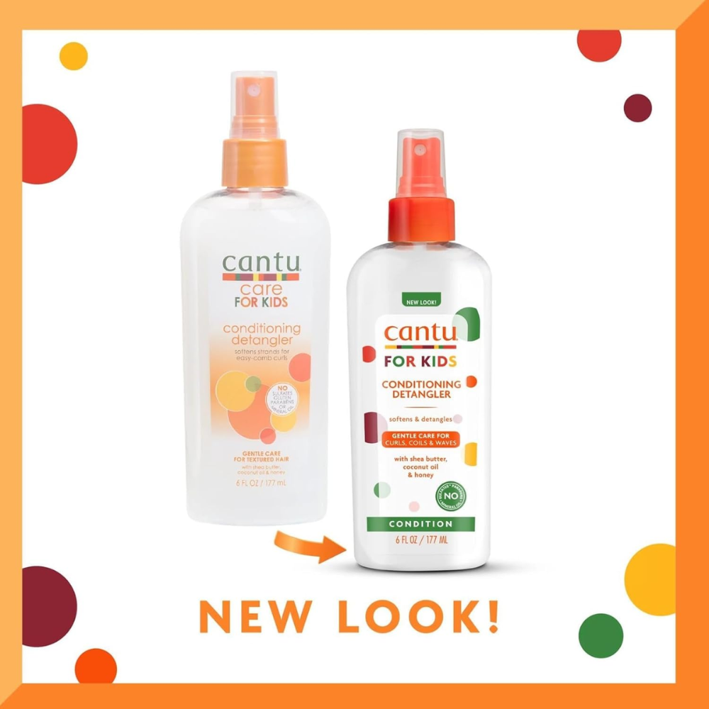 Cantu for Kids Shea Butter Conditioning Detangler bottle, hair care product for gentle detangling and moisturizing children's hair
