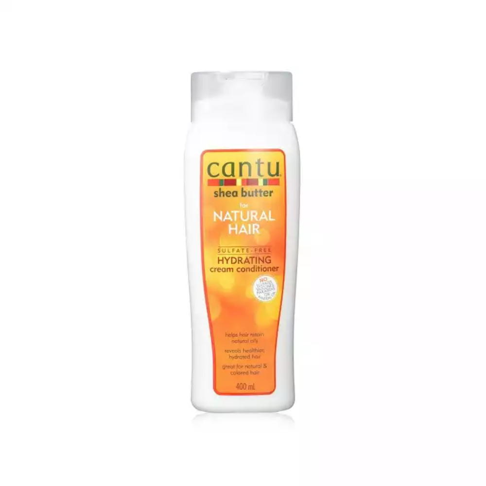Cantu hydrating cream conditioner with shea butter for natural hair, 400 ml bottle, smooth and moisturize curly and kinky hair.