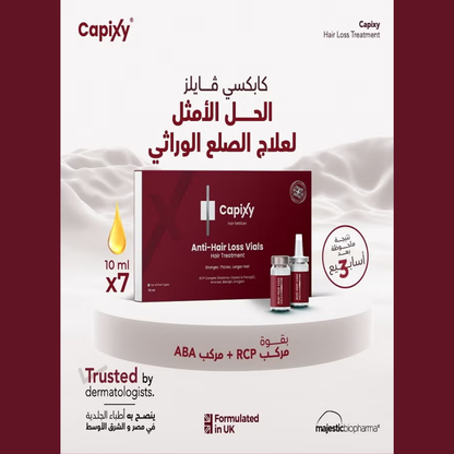 Capixy Anti Hair Loss Vials 70ml bottles, featuring the hair care product with clear labeling and transparent packaging.