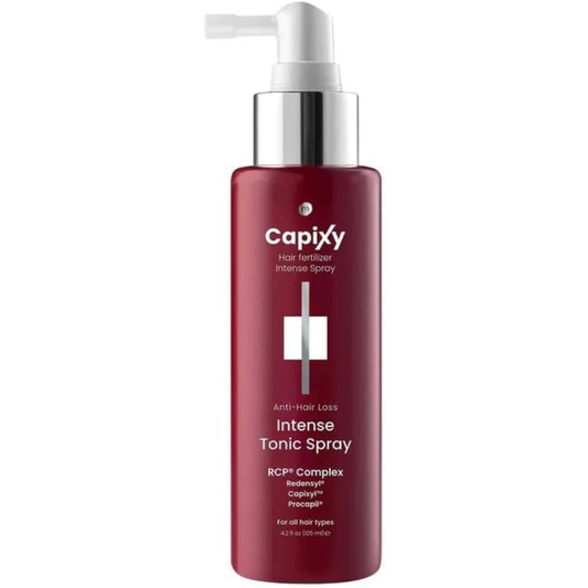 Capixy Hair Fertilizer Intense Tonic Spray 125 ml bottle for nourishing hair growth and scalp health.