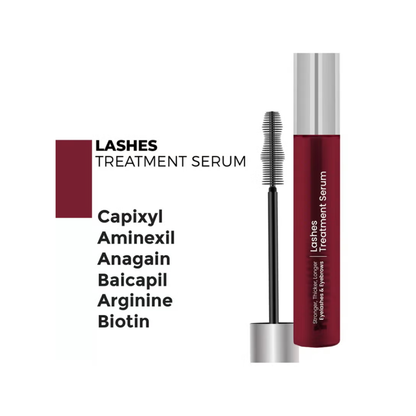 Capixy Lashes Treatment Serum 10ml bottle with applicator brush, eyelash and eyebrow conditioning serum for lash and brow care.