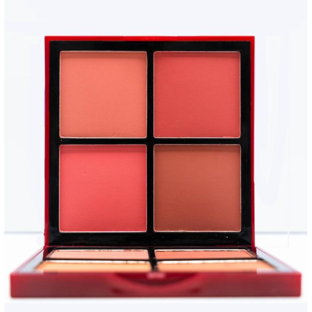 Carlla Rose 8-color blush powder palette with various shades for natural and radiant makeup looks.