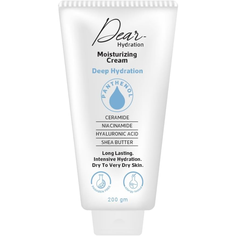 Dear Hydration Moisturizing Cream, a facial care product in a 200g jar, providing deep hydration and soothing skin.