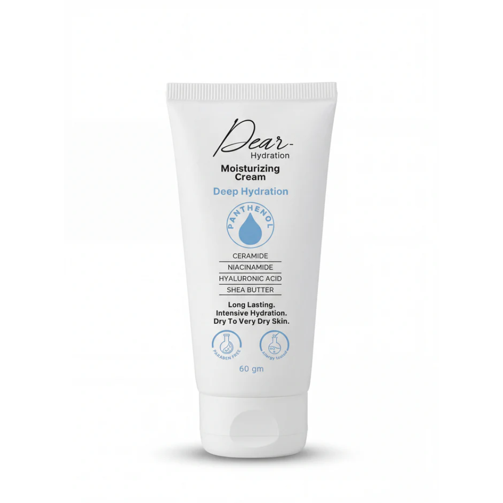 Dear Hydration Moisturizing Cream for facial care, showing the 60g jar of nourishing skincare product.