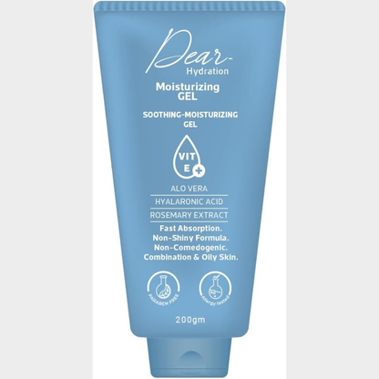 Dear Hydration Moisturizing Gel for facial care, 200g, showcasing the lightweight gel texture and clear packaging.