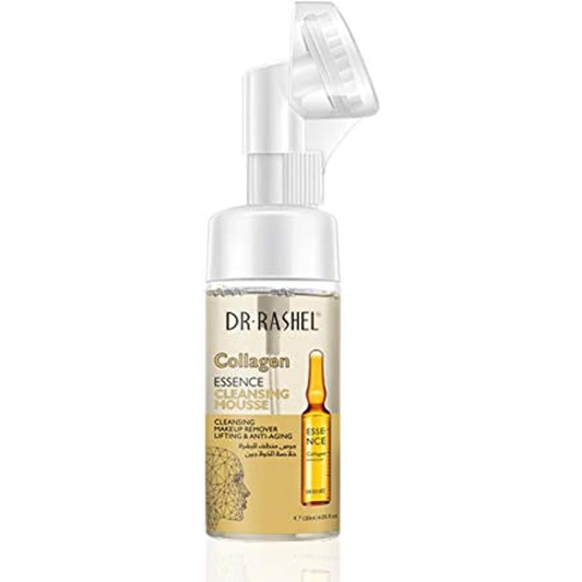 Dr. Rashel collagen cleansing mousse in 125ml bottle, facial care product with foaming texture for gentle skin cleansing.