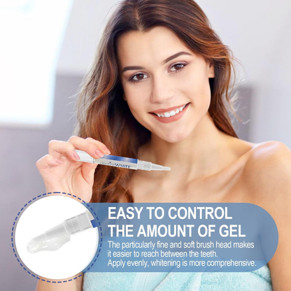 Dazzling White professional teeth whitening pen displaying its sleek white design and applicator tip for dental care.