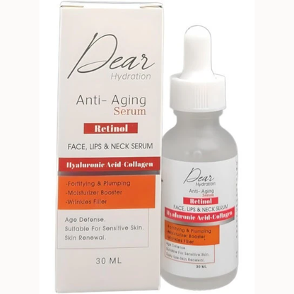 Dear Anti-Aging Retinol Serum 30ml in a sleek bottle, ideal for facial care and reducing signs of aging.