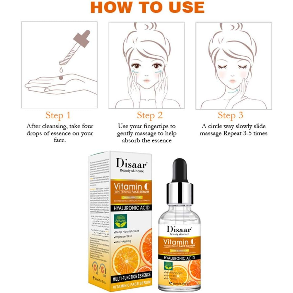 سيروم فيتامين سي وحمض الهيالورونيك من ديسار بيوتي 30 مل 