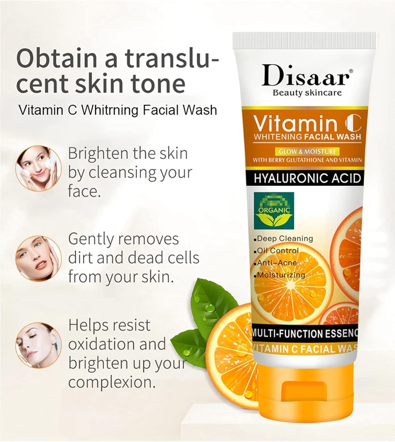Disaar Vitamin C Whitening Facial Wash – 100ml
