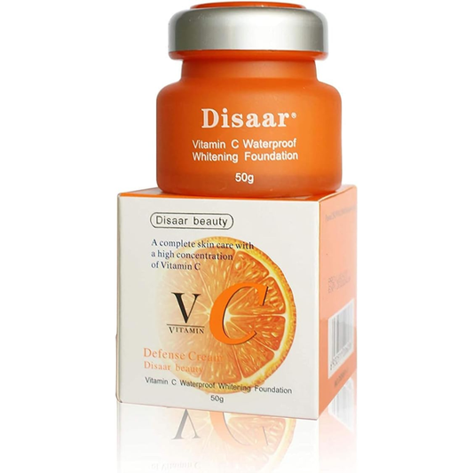 Disaar Beauty Vitamin C waterproof whitening foundation in 50g jar, facial care product with smooth, even complexion finish