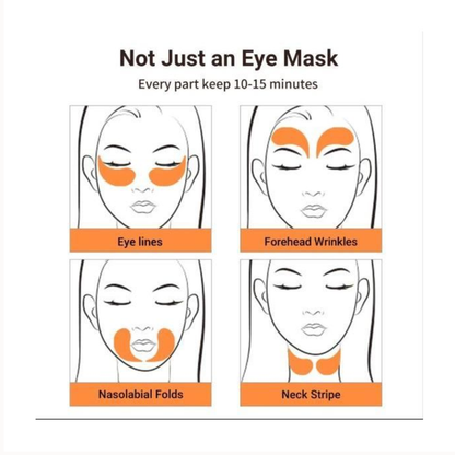 Disaar whitening eye mask pack with 60 pieces, showing individual eye masks designed for eye care and brightening.