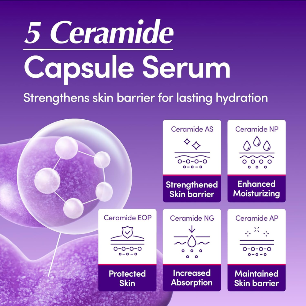 EqqualBerry Deep Cera Bakuchiol Plumping Serum in 30ml bottle, facial care product with a sleek design and pump dispenser.
