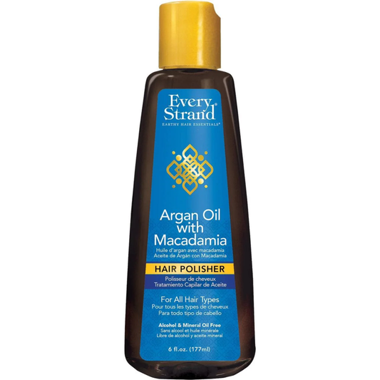 Every Strand hair serum with argan oil and macadamia oil in a 177 ml bottle, showcasing the nourishing hair care product.