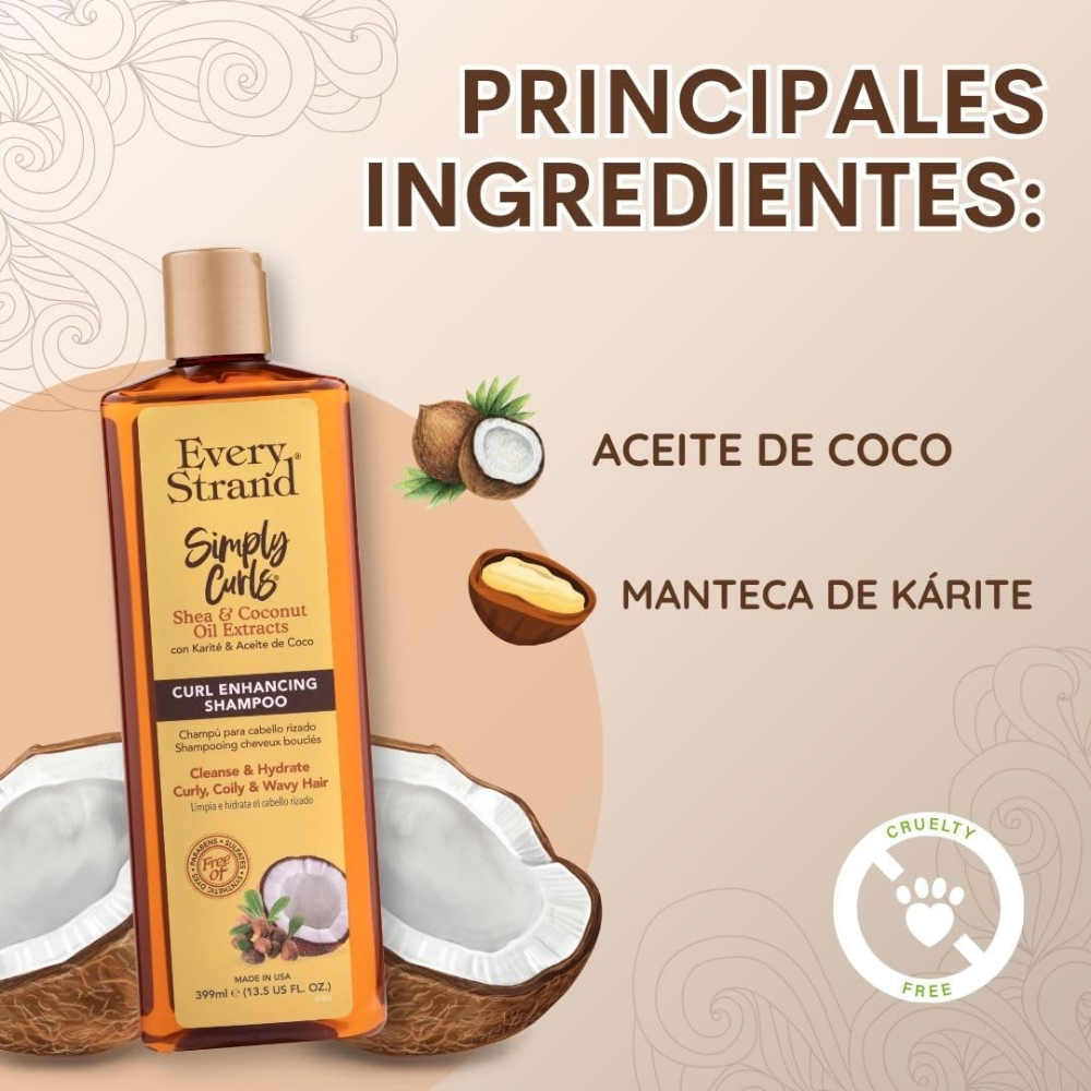 Every Strand Shampoo for curly hair with karite and coconut 399 ml
