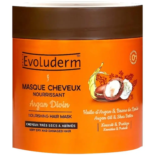 Evoluderm Argan Divin Nourishing Hair Mask 500ml | Hair Mask for Very Dry & Damaged Hair