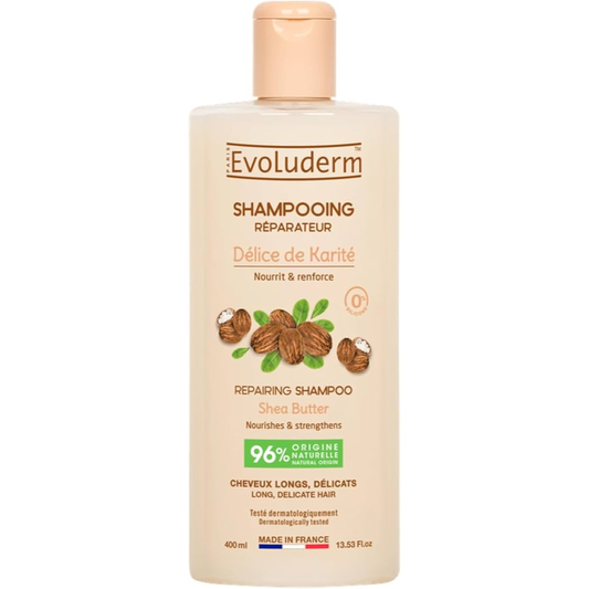 Evoluderm Délice de Karité Repairing Shampoo 400ml | Nourishing Shampoo for Long, Delicate Hair