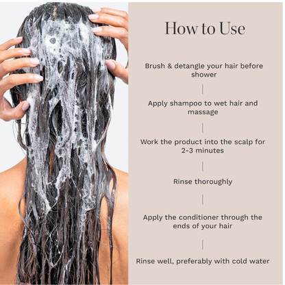 HAIR BURST Hair Care Shampoo and Conditioner set in 350ml bottles, featuring sleek packaging and a clean, professional design
