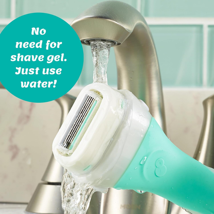 INTUITION Schick Sensitive Care Razor for Women with moisturizing blades and natural aloe, shown with two refill cartridges.