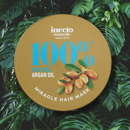 Intenco intensive hair care mask with argan oil in a 300ml jar, showing the nourishing cream texture for deep hair hydration.
