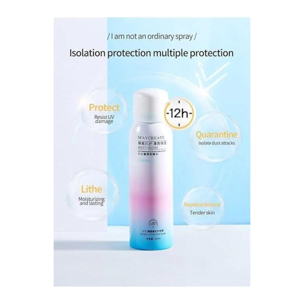 Pibamy moisturizing face and body brightening spray in 150ml bottle, Korean skincare product for skin hydration and glow