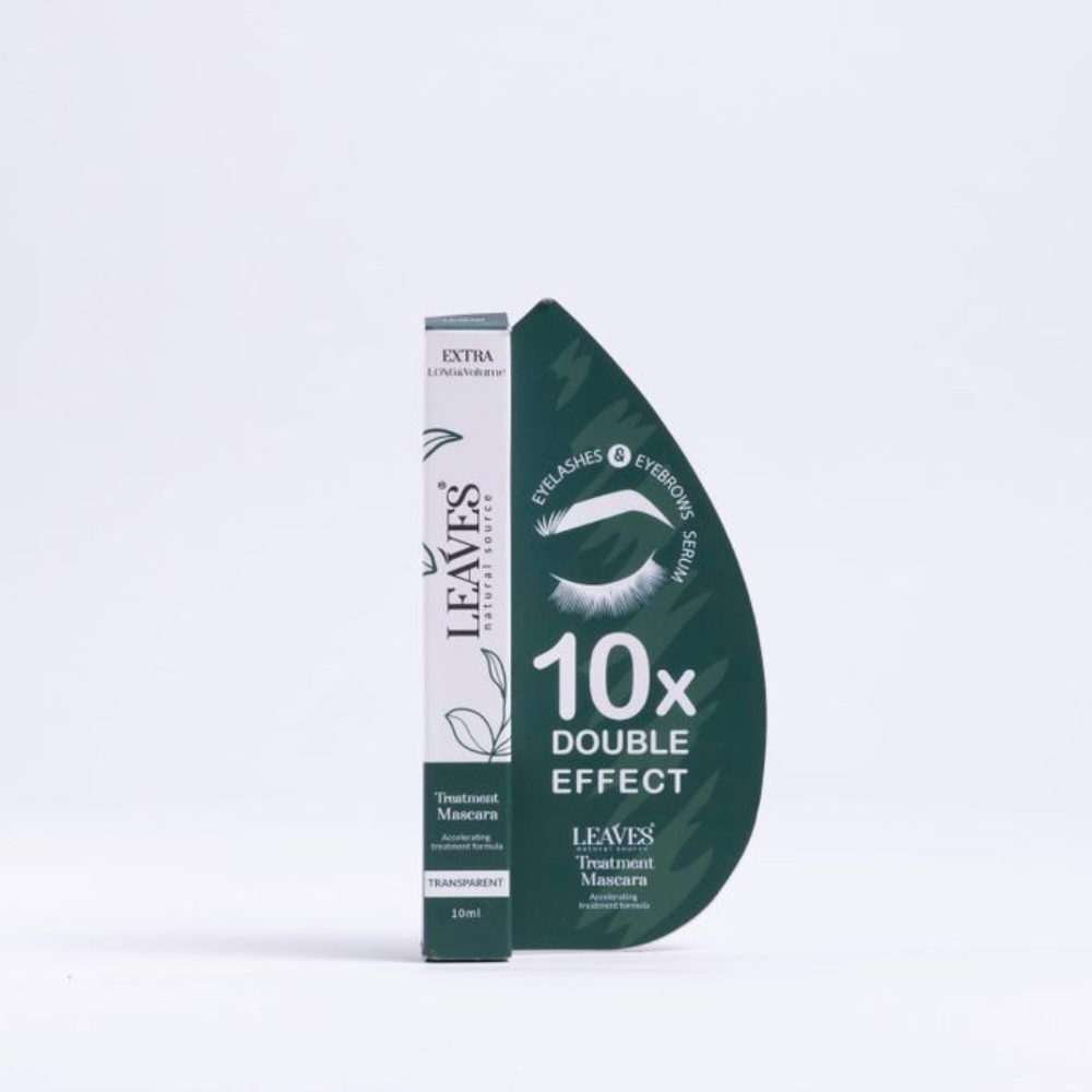 Leaves Extra Long & Volume Transparent Treatment Mascara with Procapil and Hyaluronic Acid for lash and eyebrow conditioning, 10ml.