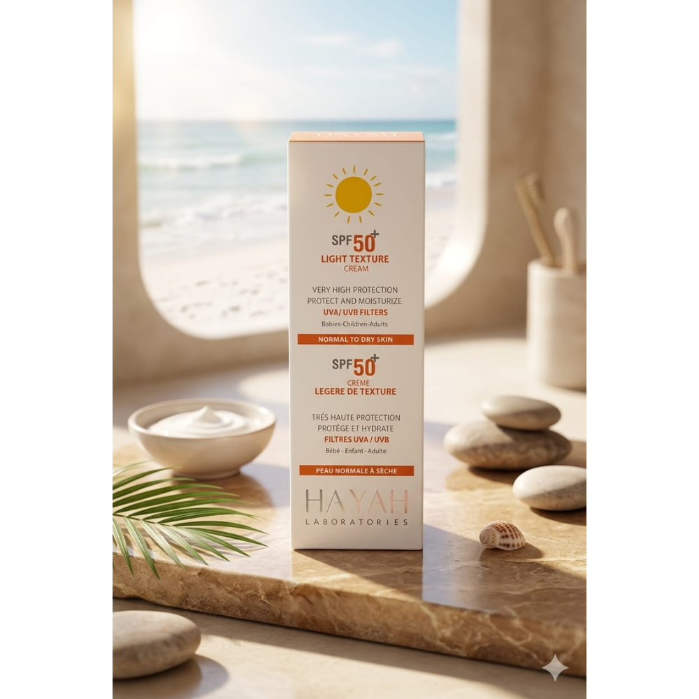 HAYAH Laboratories SPF 50+ Face Sunscreen Cream 50ml | Lightweight UVA/UVB Protection for Normal to Dry Skin