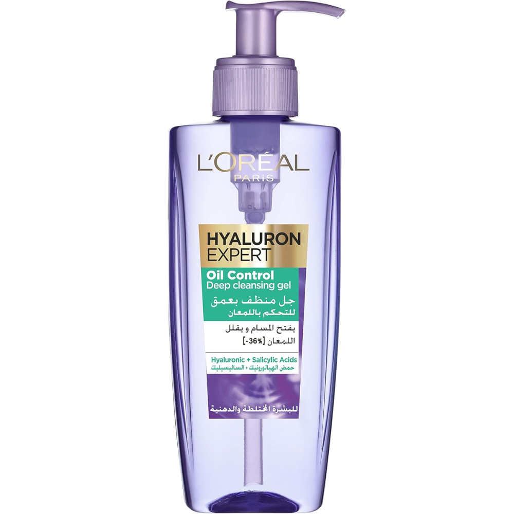 L'Oréal Control Deep Cleansing Gel with Hyaluronic Acid – Purifying & Hydrating Face Cleanser 200ml