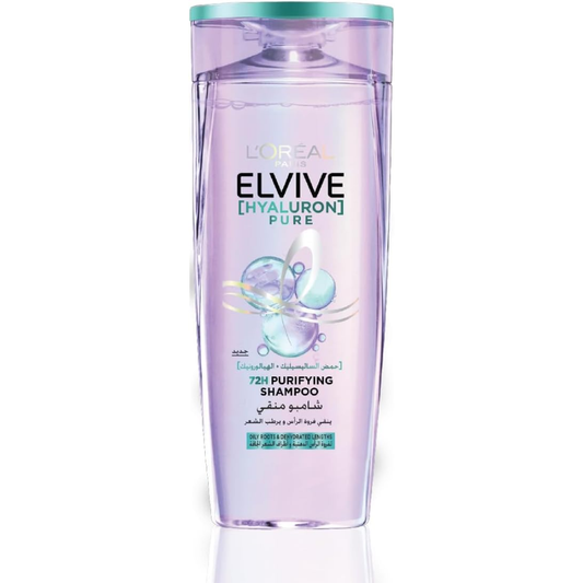 L’Oréal Paris Elvive Hyaluron Pure purifying shampoo bottle, 400ml, for clean and refreshed hair care.