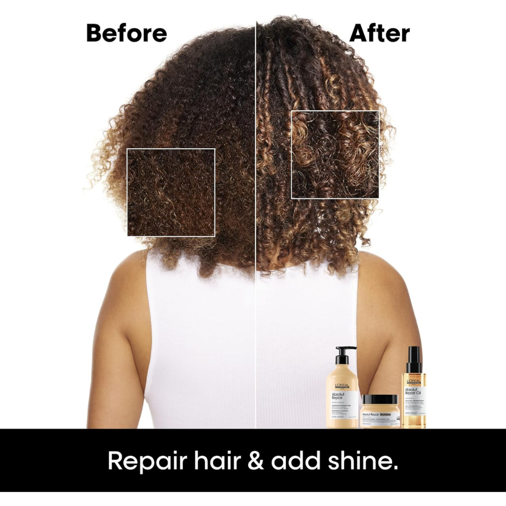 L’Oréal Professionnel Absolut Repair Mask For dry & damaged hair  Repairs & Hydrates Dry, Damaged Hair With Gold Quino & Protein 250ml