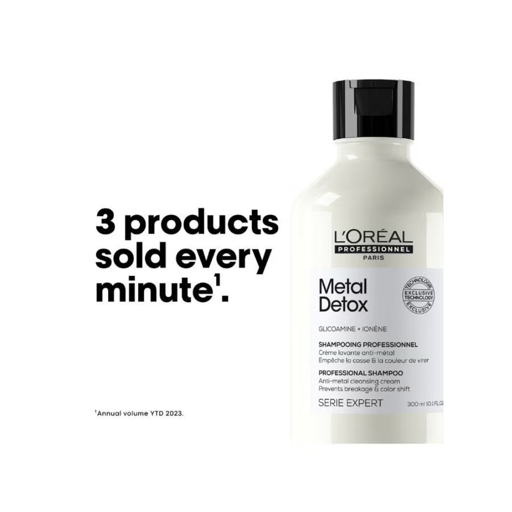L'Oréal Professionnel Serie Expert Metal Detox Shampoo 300ml | Anti-Metal Shampoo for Color-Treated Hair