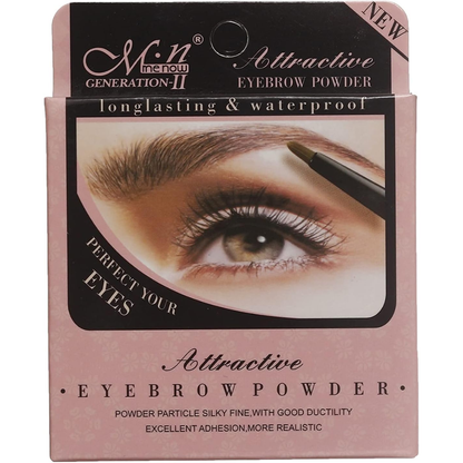 M.N Styling Eyebrow Powder E12006 in 3g, soft brown shade, compact makeup product with powder and applicator brush.