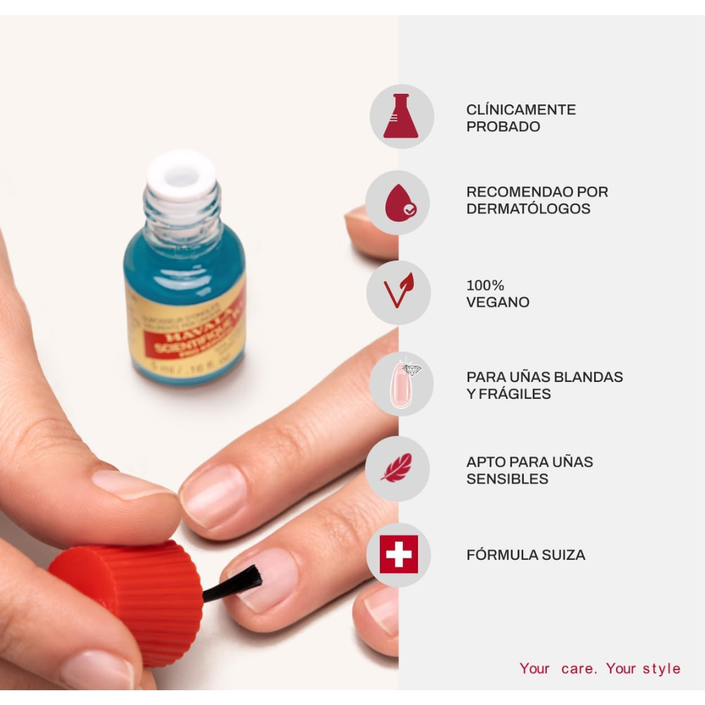 MAVALA Scientifique nail strengthening solution in a 5 ml bottle, designed to improve and reinforce weak, brittle nails.