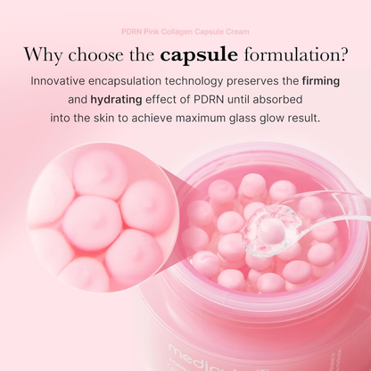Medicube PDRN Pink Collagen Capsule Cream 55g | Firming & Brightening Moisturizer with PDRN and 5% Niacinamide