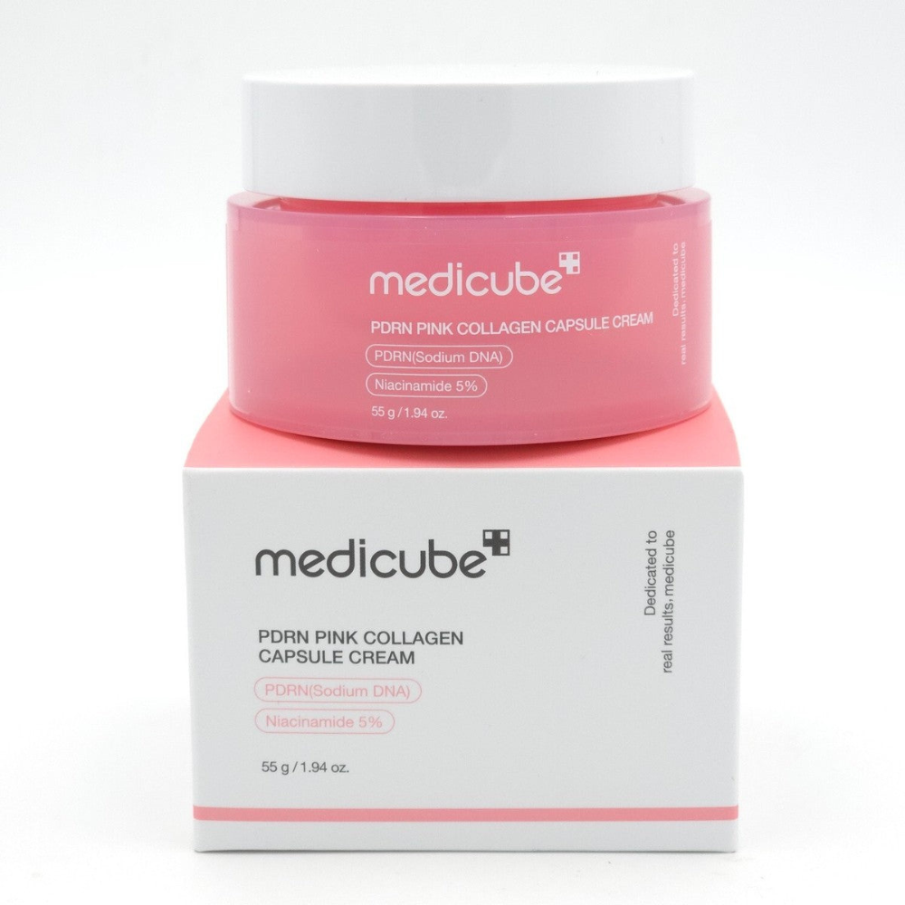 Medicube PDRN Pink Collagen Capsule Cream 55g | Firming & Brightening Moisturizer with PDRN and 5% Niacinamide