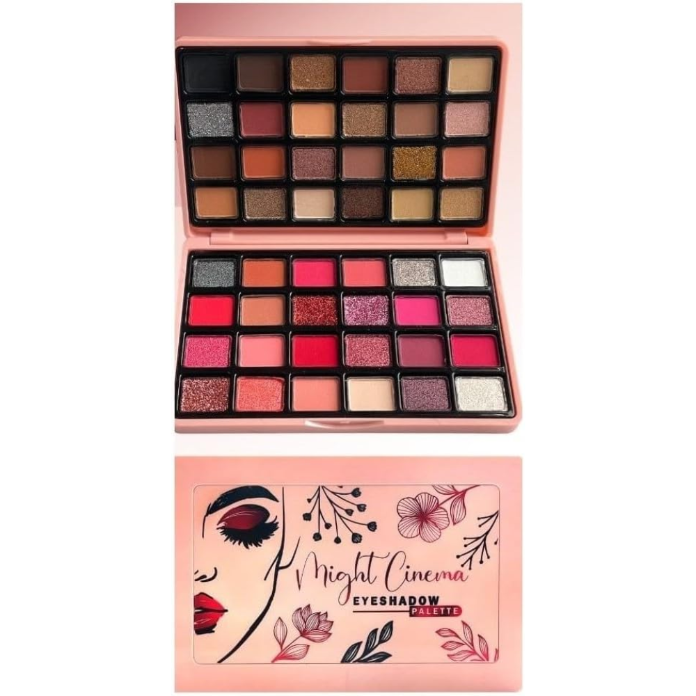 Might Cinema 48-color eyeshadow palette with a variety of vibrant and neutral shades for versatile makeup looks.