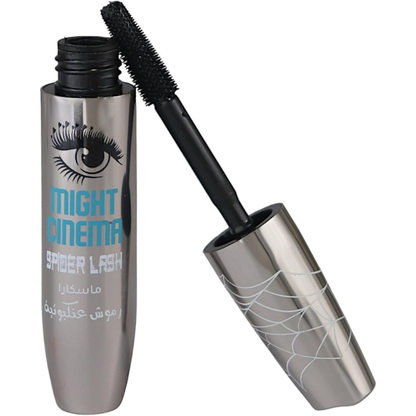 Might Cinema Volume Express Spider Lash mascara in black, 10ml tube showing its sleek packaging and brush applicator.